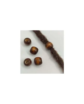 5 abalorios de madera natural teñida