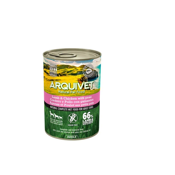 Arquivet comida húmeda para perro con cordero y pollo 400gr