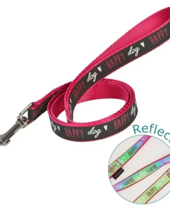 Correa Reflectiva Happy Dog - rosado - Cat-oh pet shop