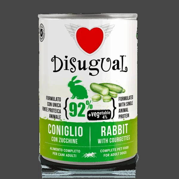 Disugual Comida Húmeda para Perro con Conejo y Calabacín.
