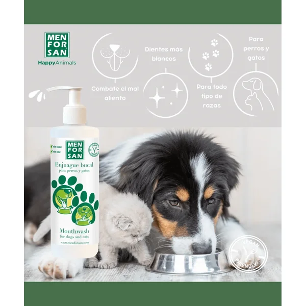 Enjuague Bucal para perros y gatos 500ml MEN FOR SAN - Cat-oh pet shop