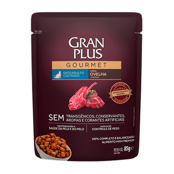 Gran Plus Gourmet Saché Adulto Castrados Cordero 85gr - Cat-oh pet shop