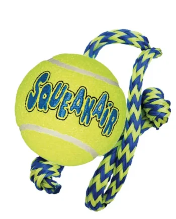 Kong Air Squeaker Tennis Ball con Cuerda
