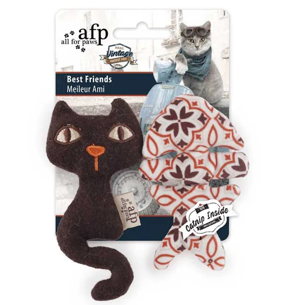 Mejores amigos - gato marron y pescado - Cat-oh pet shop